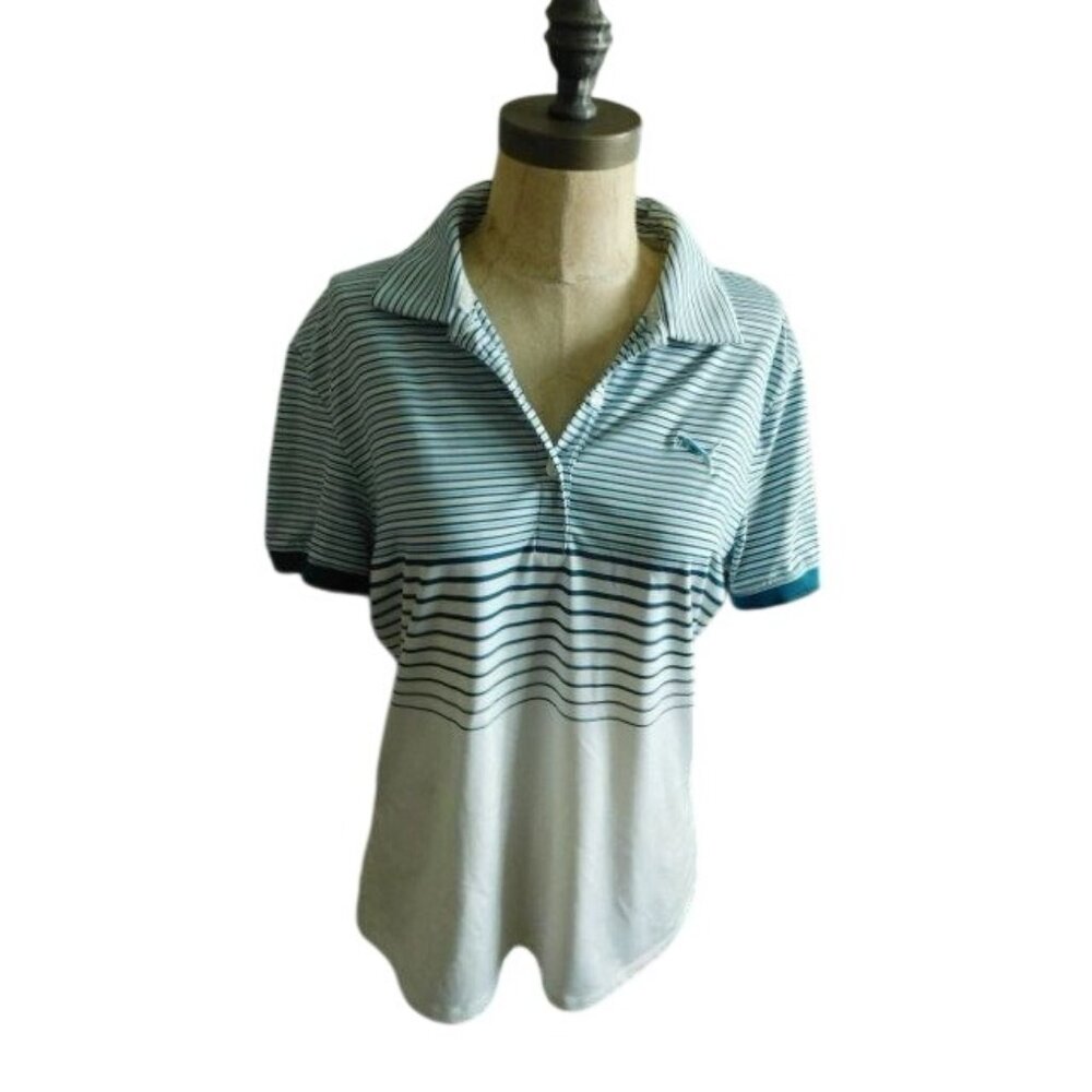 Puma Size L Large Ladies Sporty Golf Collared Activewear Top Shirt
